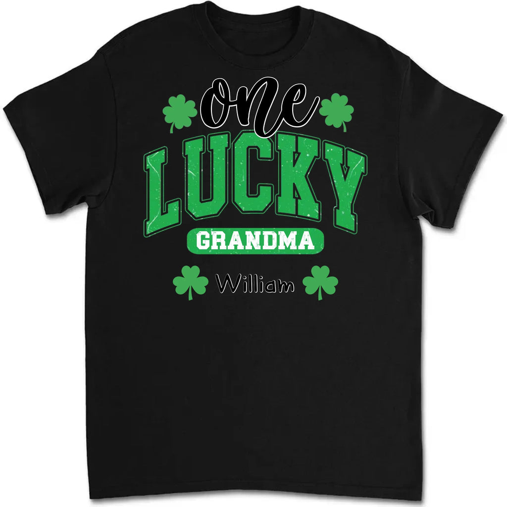 t shirt with personalized names lucky four leaf clover st patricks day gift