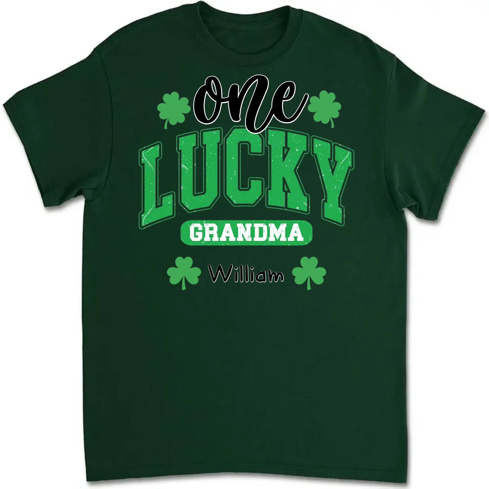 lucky clover design t shirt with personalized names st patricks day gift