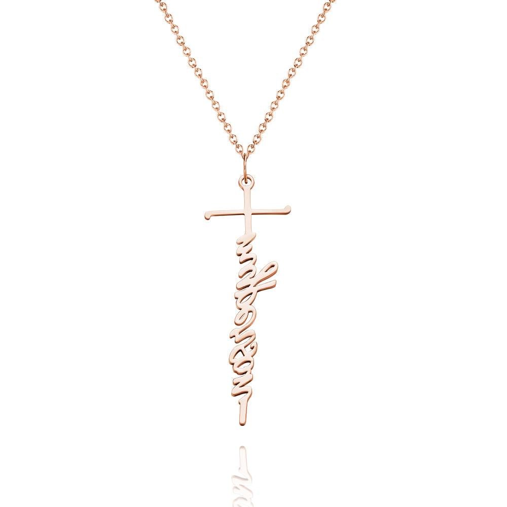 gifts for wife To My Beautiful Wife - Unique Memento - Name Necklace Cross Squiggly Lettering Birthday Gift For Her - gifts f