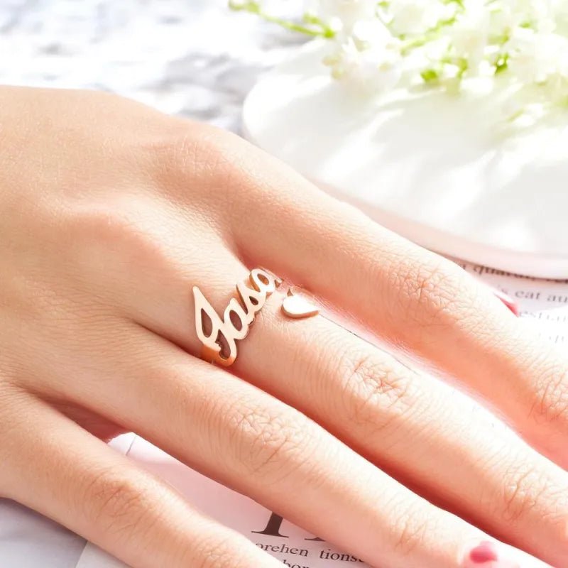gifts for wife Best Wife Ever - Personalized Keepsake - Name Ring Heart Ring Open Adjustable Ring Wedding Gift Anniversary Gi