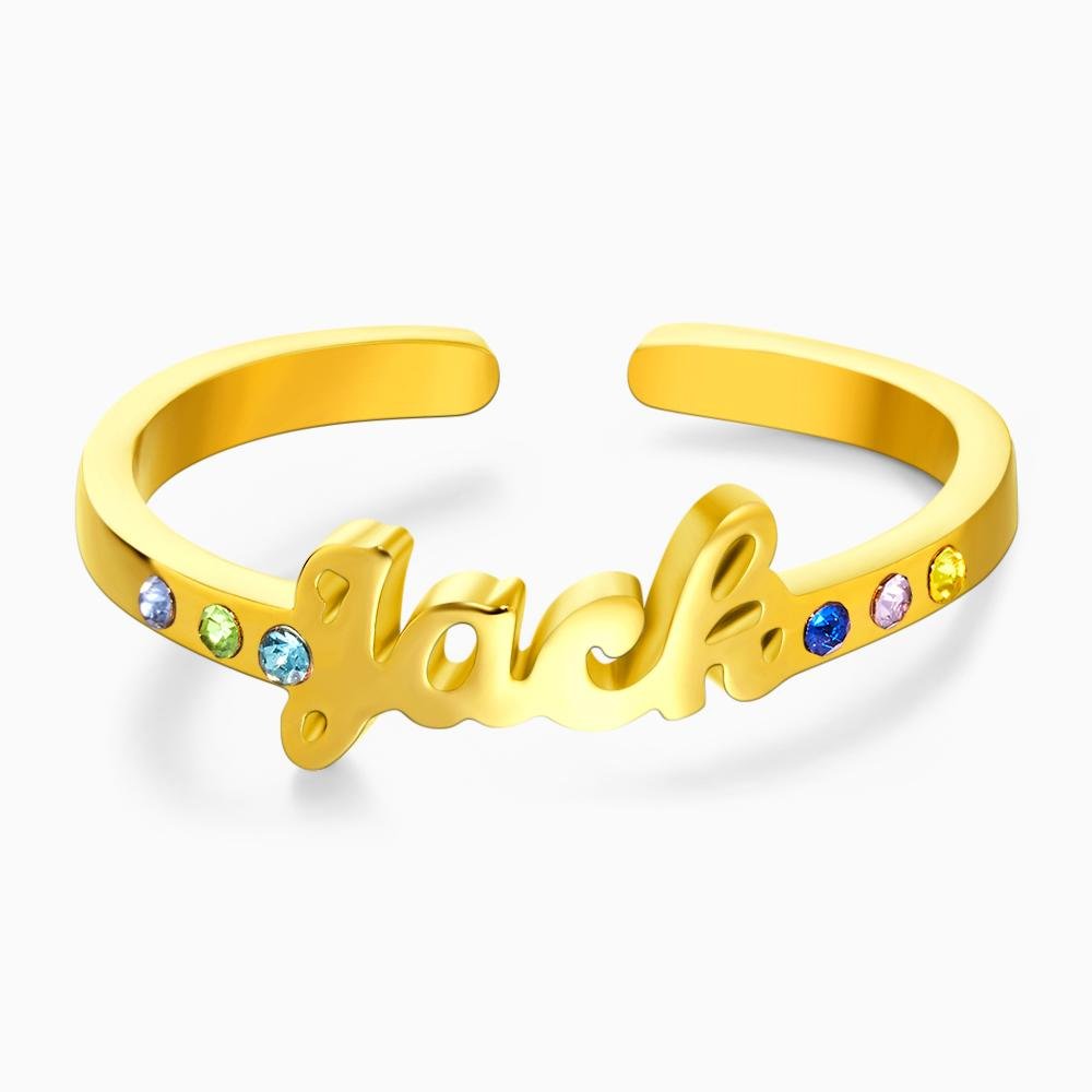 gifts for wife Forever Together - Custom Decor - Name Ring with Six Birthstones Anniversary Gift Valentine's Day Gift - gifts