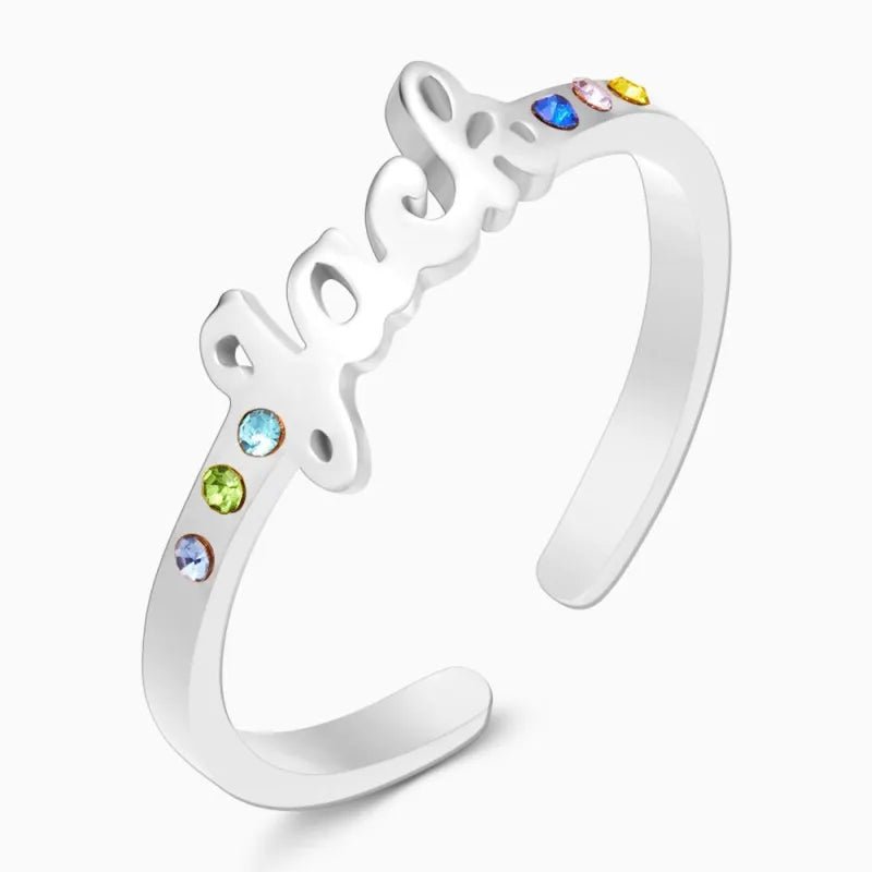 gifts for wife Forever Together - Custom Decor - Name Ring with Six Birthstones Anniversary Gift Valentine's Day Gift - gifts