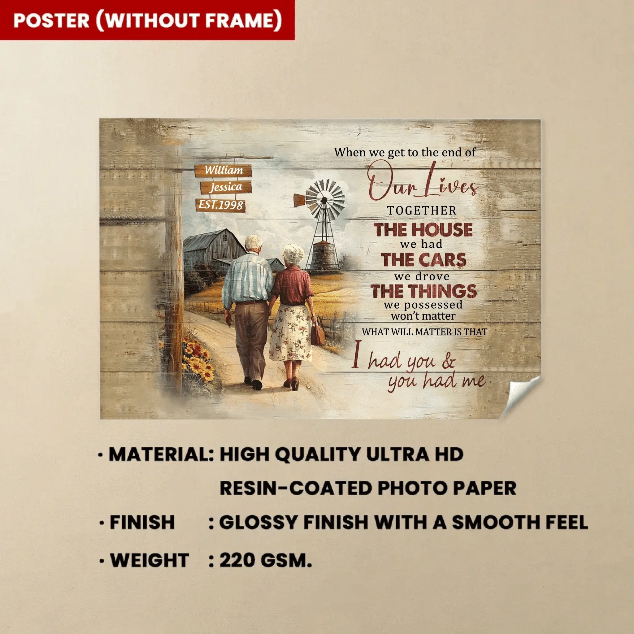when we get to the end of our lives personalized poster or canvas anniversary gift