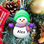 Custom Name Snowman Wooden Ornament – Personalized Christmas Tree Decoration - DiyGiftly