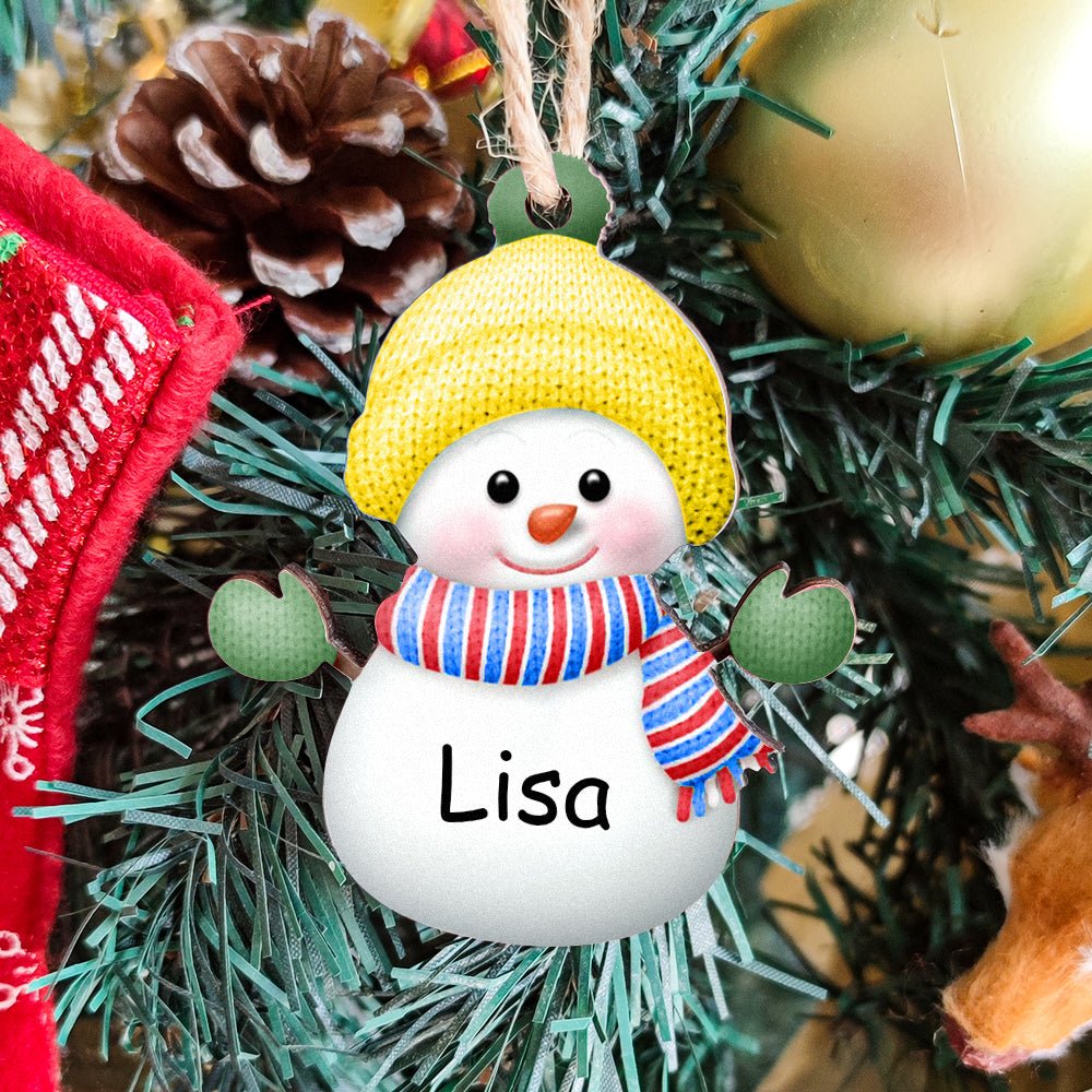Custom Name Snowman Wooden Ornament – Personalized Christmas Tree Decoration - DiyGiftly