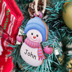 Custom Name Snowman Wooden Ornament – Personalized Christmas Tree Decoration - DiyGiftly