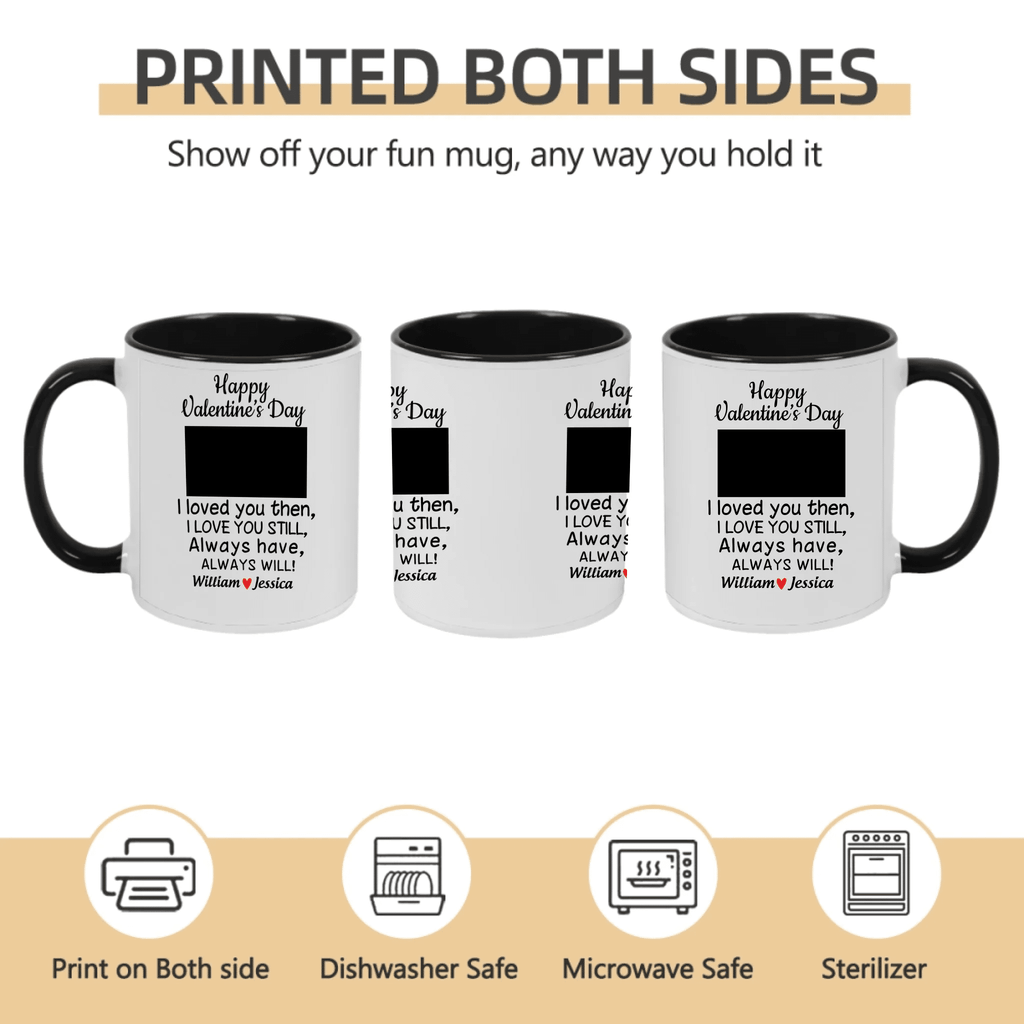 Custom name - Upload your personality photo - White mug - Valentine's Day gift 761177 - DiyGiftly