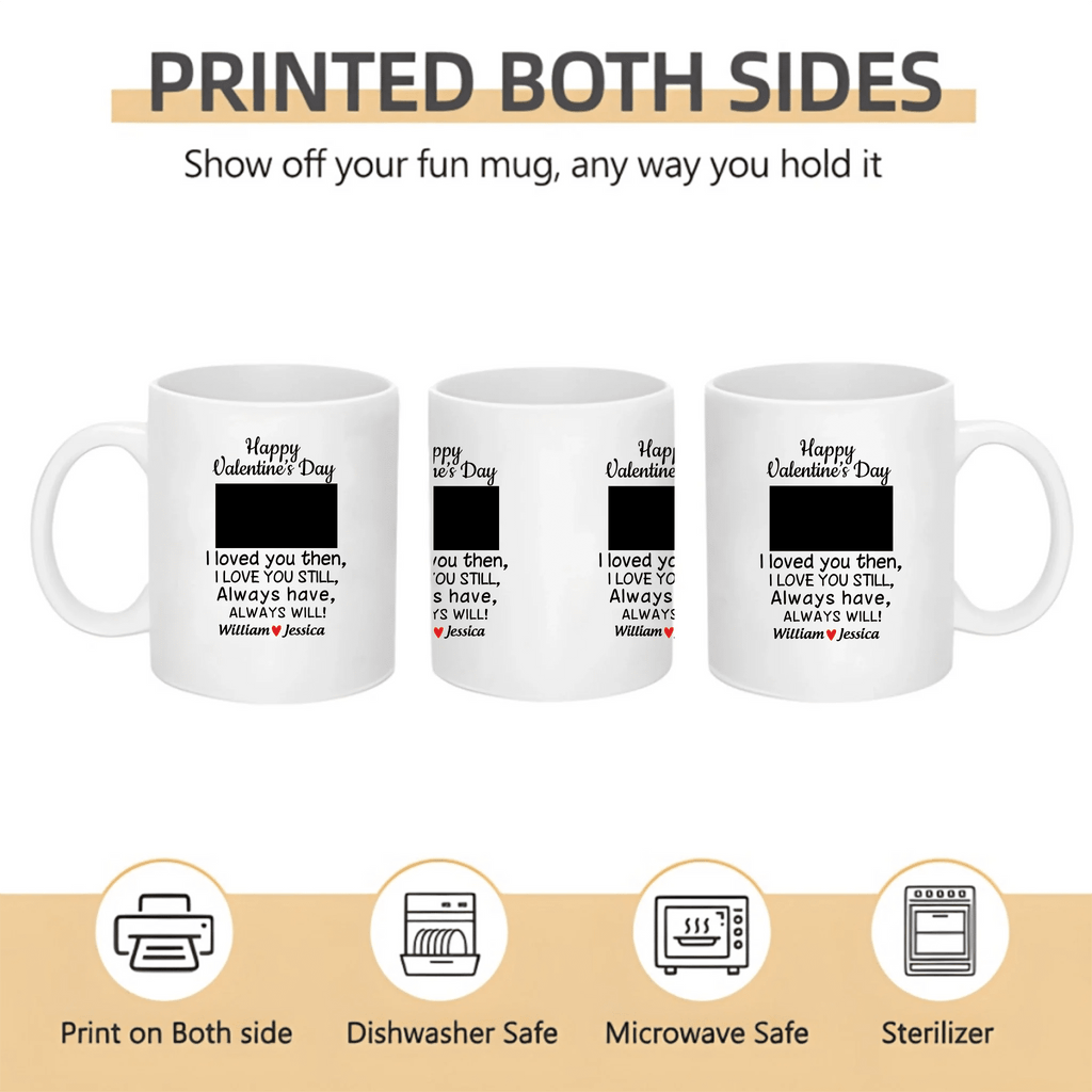 Custom name - Upload your personality photo - White mug - Valentine's Day gift 761177 - DiyGiftly