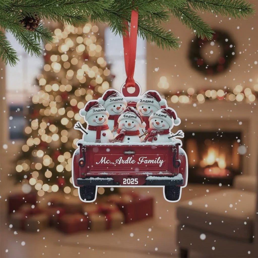 Custom Name & Year Snowman Acrylic Christmas Ornament – Personalized Holiday Tree Decor - DiyGiftly