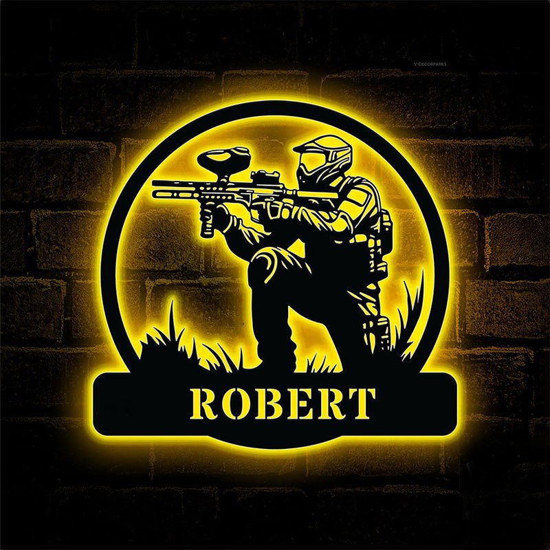 Custom Paintball Enthusiast Metal Sign LED Light Personalized Gaming Room Decoration Gift for Player 37693440 - DiyGiftly