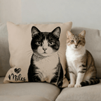 Personalized Cat Photo Custom Pillow Soft Plush Comfort