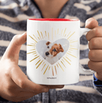 Custom Pet Dog Photo Modern Gold Heart Two - Tone Coffee Mug – Personalized Name and Picture Cup for Dog Lovers, Unique Gift for Pet Owners, Birthday, Christmas, or Pet Memorial Keepsake 28925952 - DiyGiftly