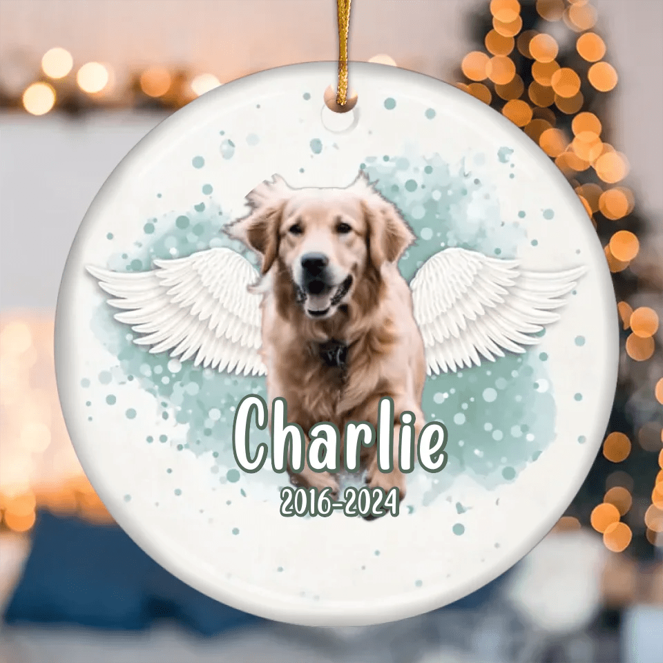 Custom Pet Face Memorial - Personalized Ceramic Photo Ornament 683477 - DiyGiftly
