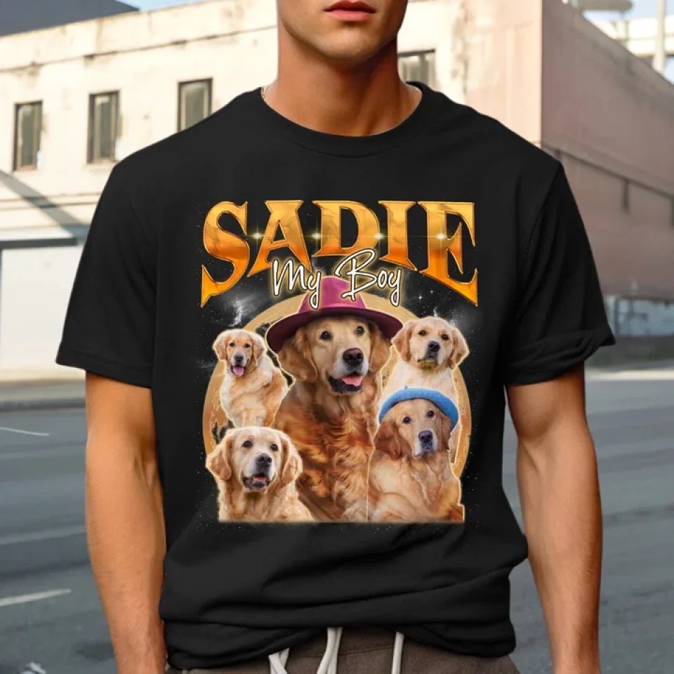 Custom Pet Face Vintage Version 5 - Personalized Custom Unisex T-shirt 664373 - DiyGiftly