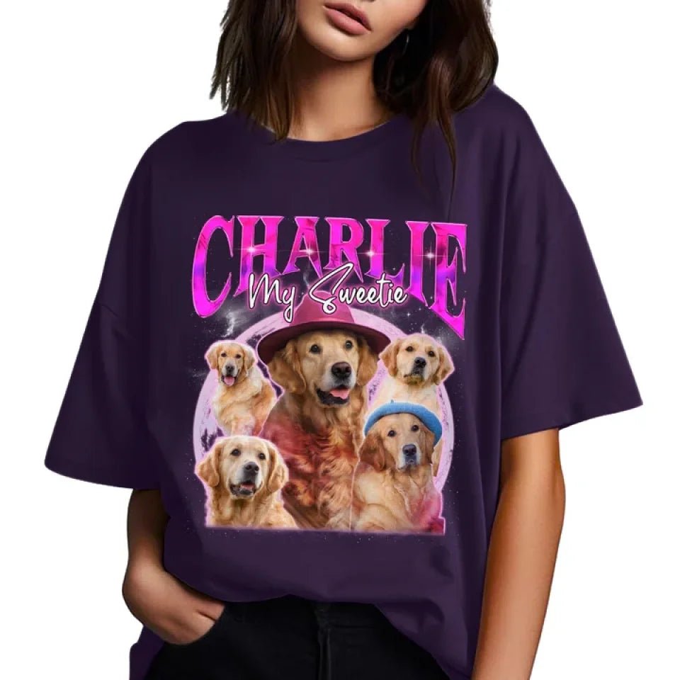 Custom Pet Face Vintage Version 5 - Personalized Custom Unisex T-shirt 664373 - DiyGiftly