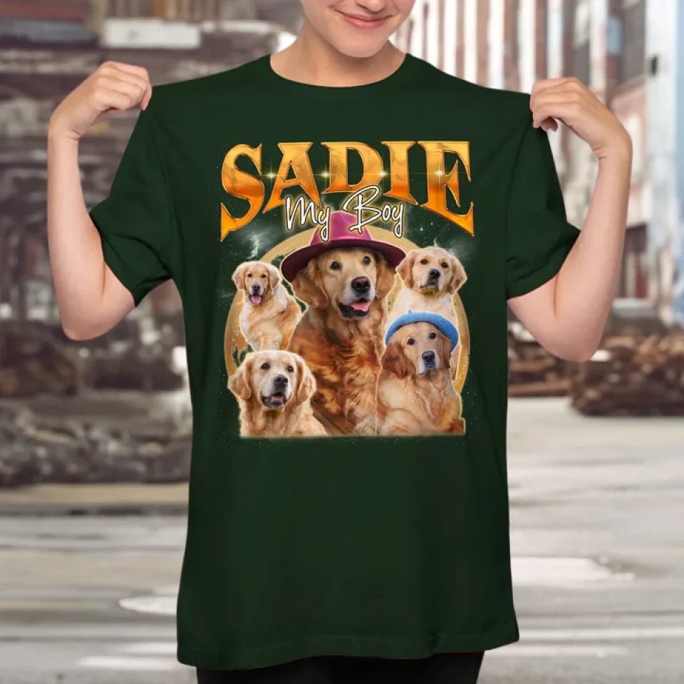 Custom Pet Face Vintage Version 5 - Personalized Custom Unisex T-shirt 664373 - DiyGiftly