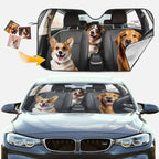 Custom Pet Photo Auto Windshield Sun Shade, Personalized Dog Picture Block UV Rays Sun Visor Protector Car Sunshade, Gifts for Dad boyfriend 22801664 - DiyGiftly