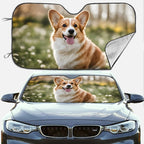 Custom Pet Photo Auto Windshield Sun Shade, Personalized Picture\Text Block UV Rays Sun Visor Protector Car Sunshade, Family Gift for Dad 50809344 - DiyGiftly