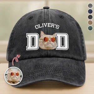 Custom Pet Photo Baseball Cap – Personalized Dog Cat Face Embroidered Style Washed Denim Hat for Pet Moms & Dads 26451712 - DiyGiftly