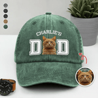 Custom Pet Photo Baseball Cap – Personalized Dog Cat Face Embroidered Style Washed Denim Hat for Pet Moms & Dads 26451712 - DiyGiftly