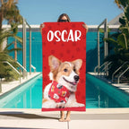 Custom Pet Photo Beach Towel with name, Dog Picture Beach Towel, Kids Personalized Cat Face Bath Towel, Pet Pool Towel, Dog Lover Mom Gift 83945728 - DiyGiftly