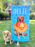 Custom Pet Photo Beach Towel with name, Dog Picture Beach Towel, Kids Personalized Cat Face Bath Towel, Pet Pool Towel, Dog Lover Mom Gift 83945728 - DiyGiftly