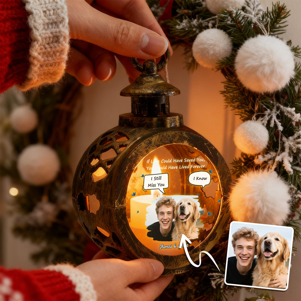 Custom Pet Photo Christmas Tree Ornament – Personalized Text Christmas Gift for Pet Lovers - DiyGiftly