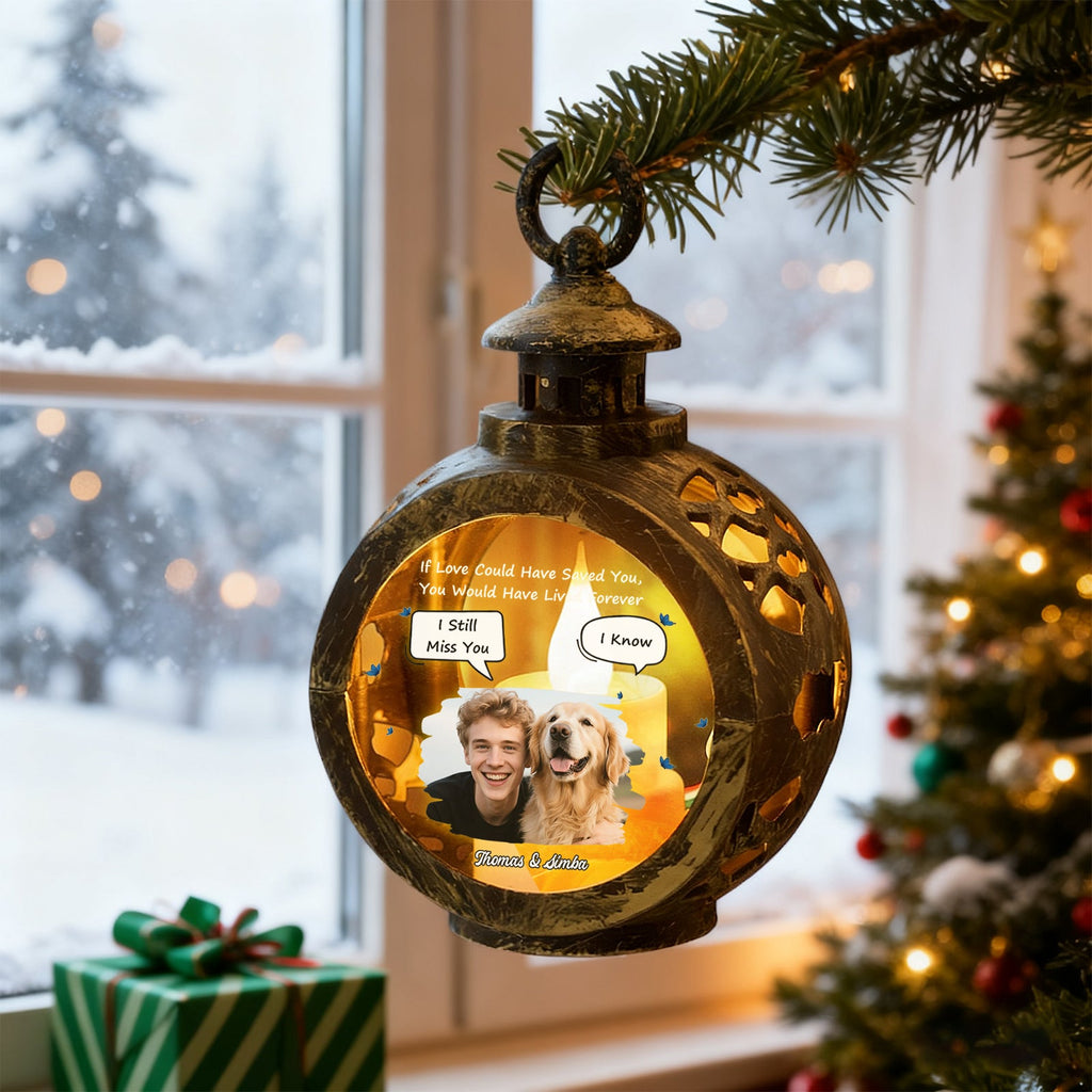 Custom Pet Photo Christmas Tree Ornament – Personalized Text Christmas Gift for Pet Lovers - DiyGiftly