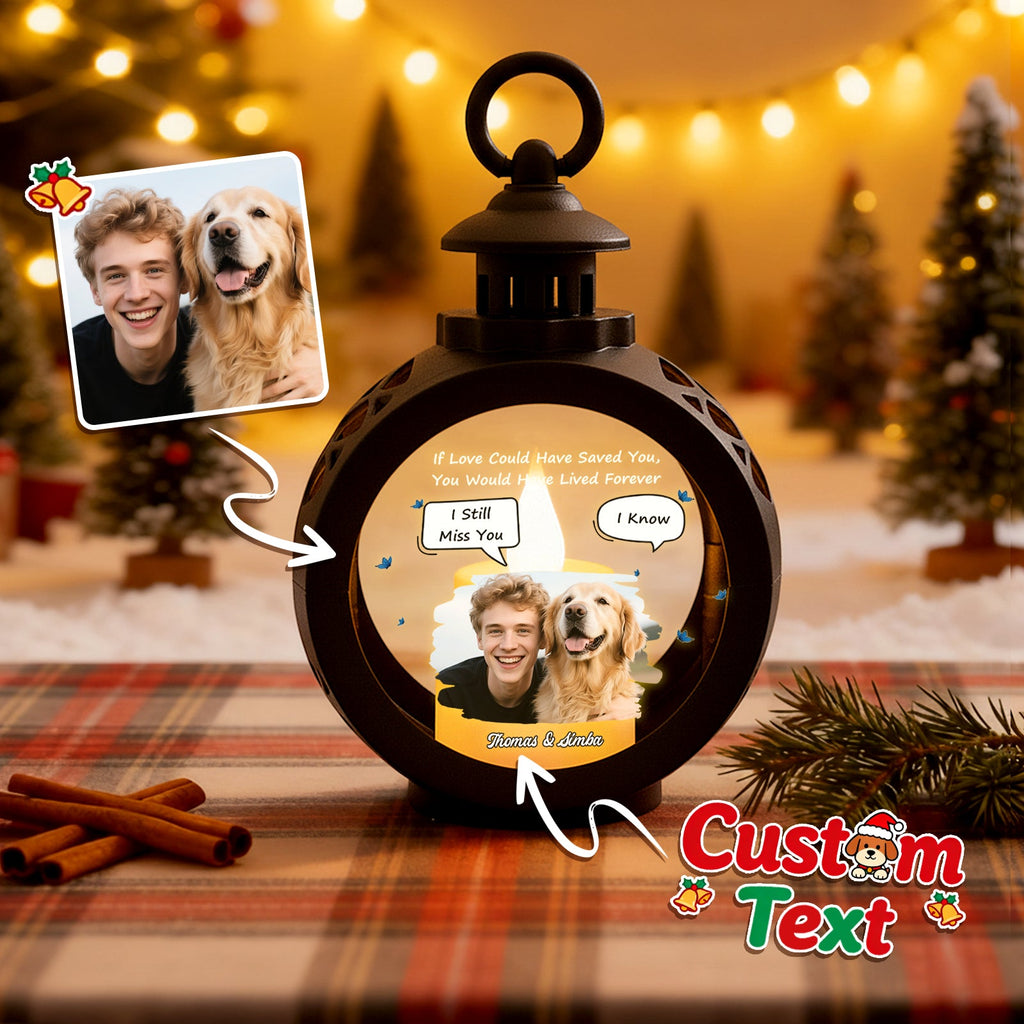 Custom Pet Photo Christmas Tree Ornament – Personalized Text Christmas Gift for Pet Lovers - DiyGiftly