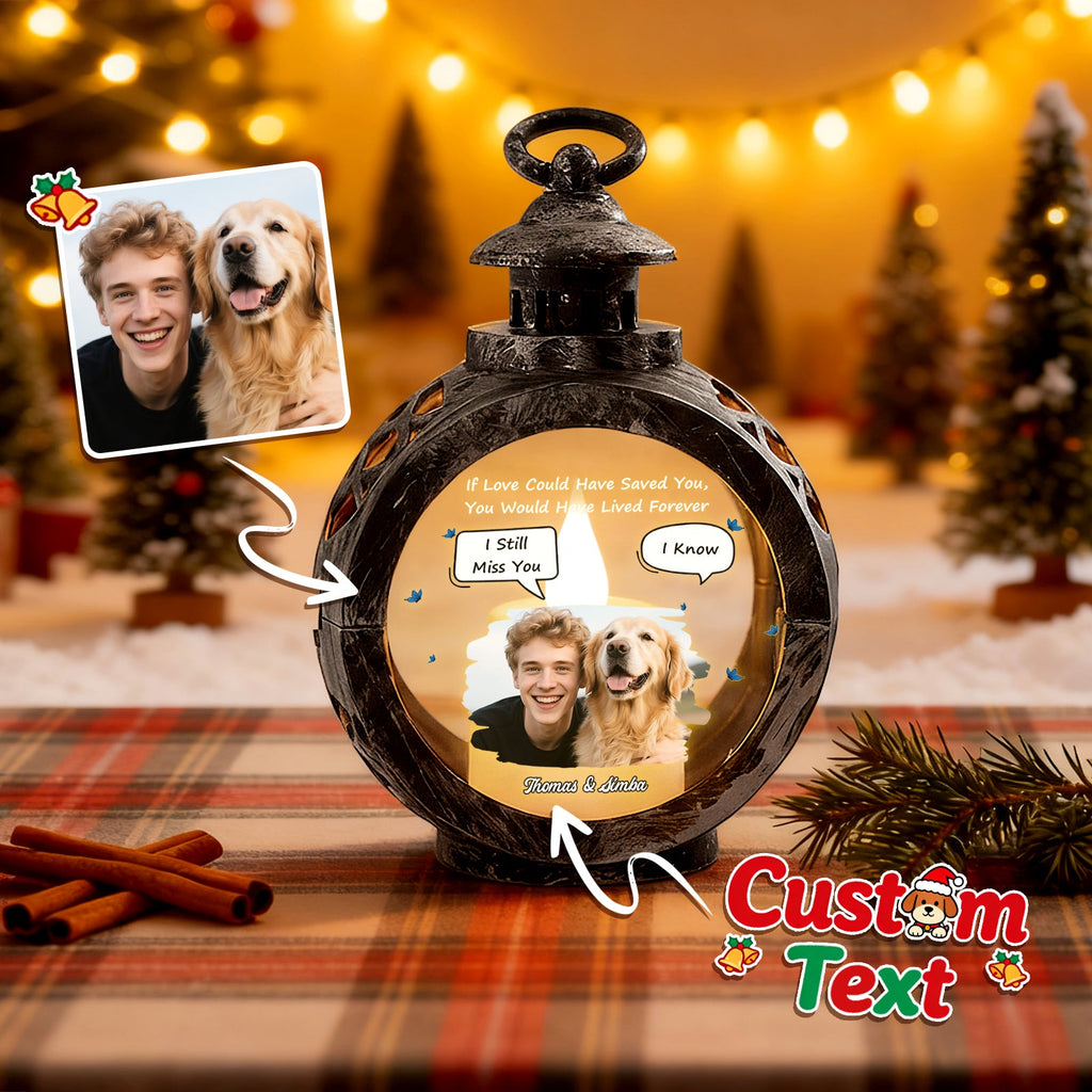 Custom Pet Photo Christmas Tree Ornament – Personalized Text Christmas Gift for Pet Lovers - DiyGiftly