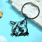 custom pet silhouette cat keychain loss of cat gift keepsake