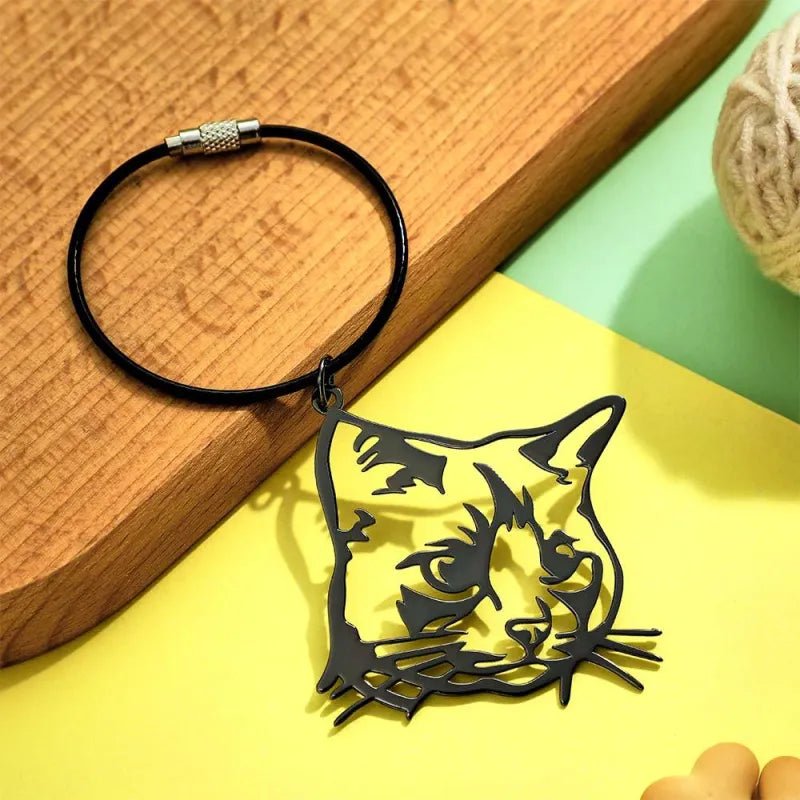 silhouette keepsake custom pet cat keychain loss of cat gift