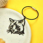 loss of cat gift custom pet silhouette cat keychain keepsake