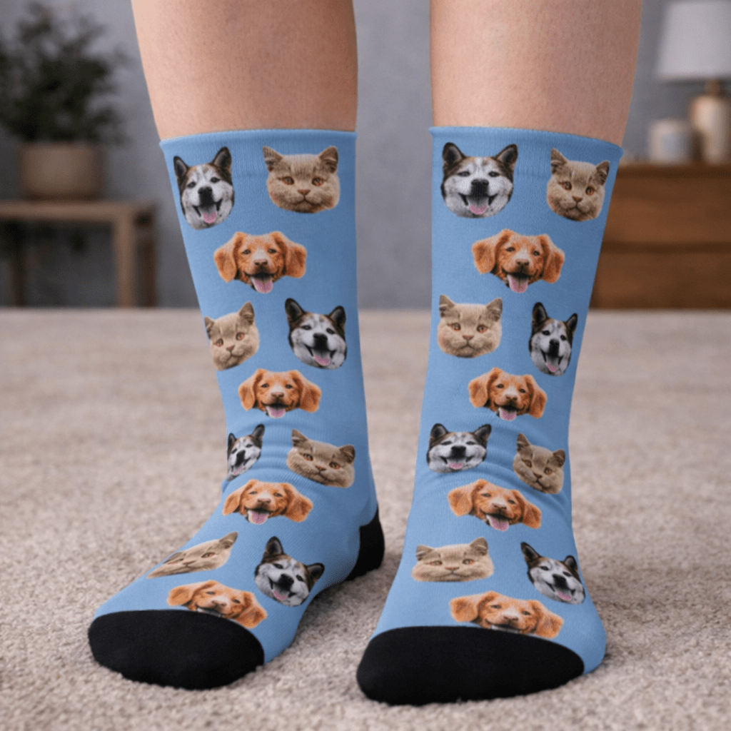Custom Pet Socks, Customized socks with any photos and text, personalized socks for Dog/cat Lovers,back to school gift,Happy Father’s Day 833984 - DiyGiftly
