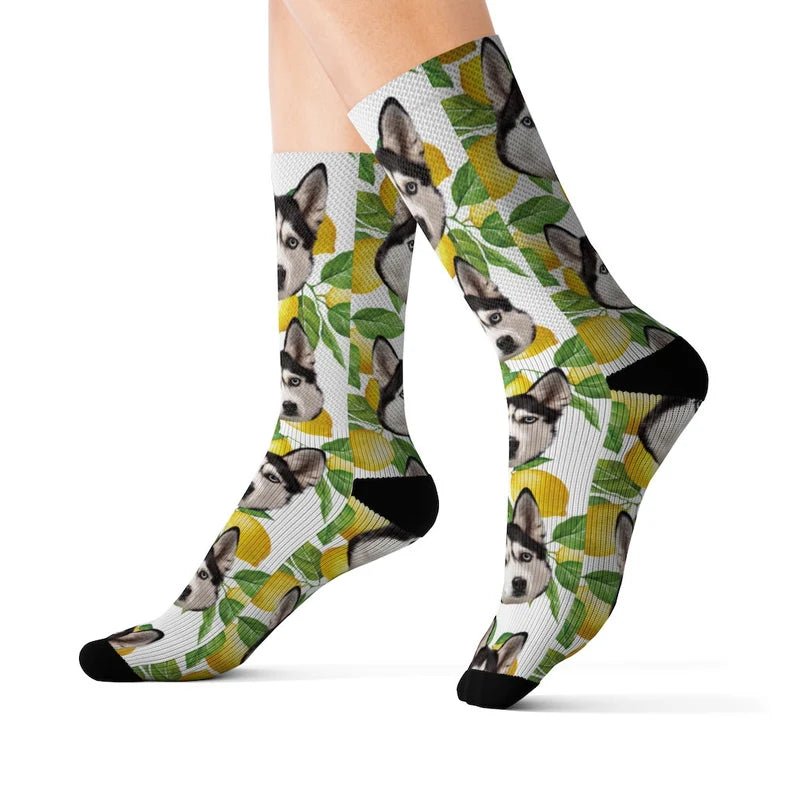 Socks for Pet Lover Gifting Lemon Print Detail