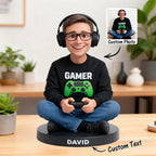 Custom Photo 2D Cute Animated Style Cartoon Style Wooden Desk Decor Best Gift for Him/Her - DiyGiftly
