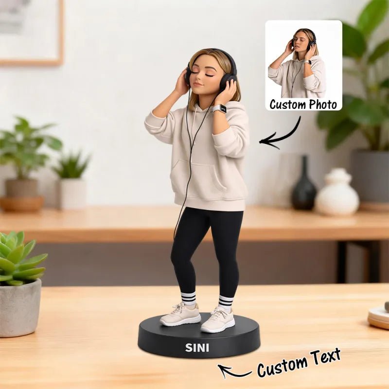 Custom Photo 2D Cute Animated Style Cartoon Style Wooden Desk Decor Best Gift for Him/Her - DiyGiftly