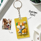Custom Photo 3D Inflated Effect Pet Photo Keychain Gift for Pet Lover - DiyGiftly