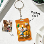 Custom Photo 3D Inflated Effect Pet Photo Keychain Gift for Pet Lover - DiyGiftly
