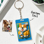 Custom Photo 3D Inflated Effect Pet Photo Keychain Gift for Pet Lover - DiyGiftly