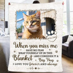 personalized cat photo fleece blanket soft cozy comfort loss of cat gift