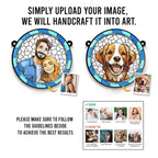 Custom Photo A Heartbeat At My Feet - Memorial Personalized Window Hanging Suncatcher Ornament - Sympathy Gift For Pet Owners, Pet Lovers 669072 - DiyGiftly