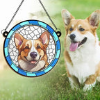 Custom Photo A Heartbeat At My Feet - Memorial Personalized Window Hanging Suncatcher Ornament - Sympathy Gift For Pet Owners, Pet Lovers 669072 - DiyGiftly
