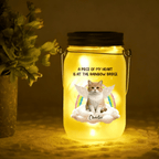 personalized cat photo mason jar light glowing memorial loss of cat gift