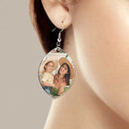 gifts for wife Cherish Every Moment - Unique Memento - Photo Acrylic Earrings Personalized Oval Earrings Gift For Mother's Da