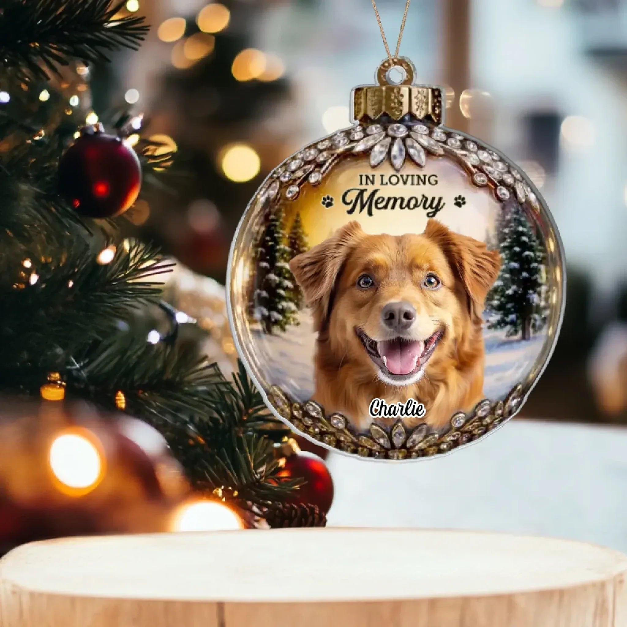 Custom Photo Acrylic Ornament - Personalized Pet Christmas Memorial Sympathy Gifts For Dogs, Cats - Every Star Carries Your Light 1045822 - DiyGiftly