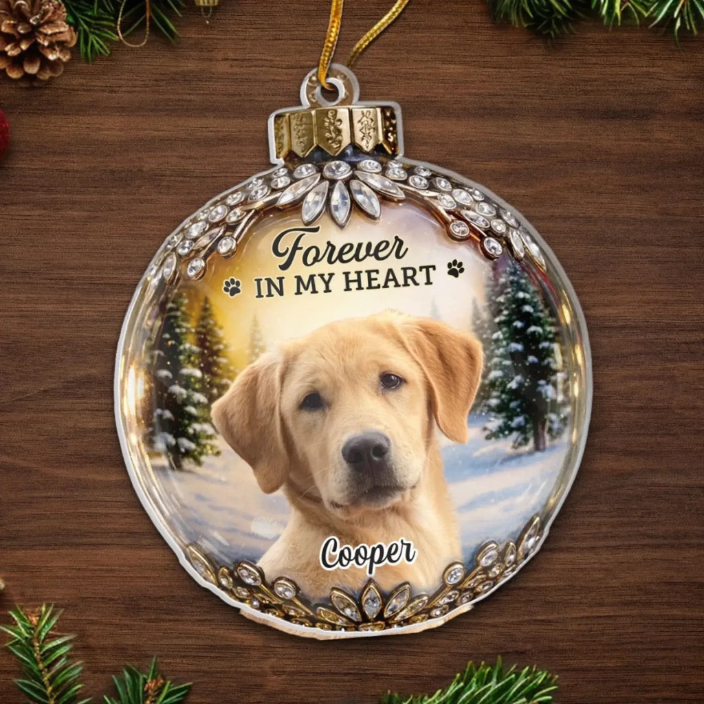 Custom Photo Acrylic Ornament - Personalized Pet Christmas Memorial Sympathy Gifts For Dogs, Cats - Every Star Carries Your Light 1045822 - DiyGiftly