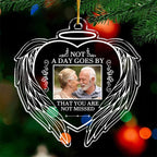Custom Photo Although You Cannot See Us We Are Always With You - Memorial Personalized Custom Ornament - Acrylic Heart Shaped - Sympathy Gift For Family Members 684580 - DiyGiftly