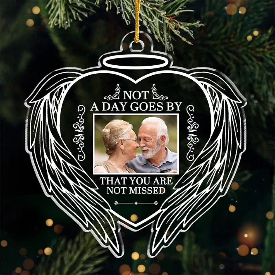 Custom Photo Although You Cannot See Us We Are Always With You - Memorial Personalized Custom Ornament - Acrylic Heart Shaped - Sympathy Gift For Family Members 684580 - DiyGiftly