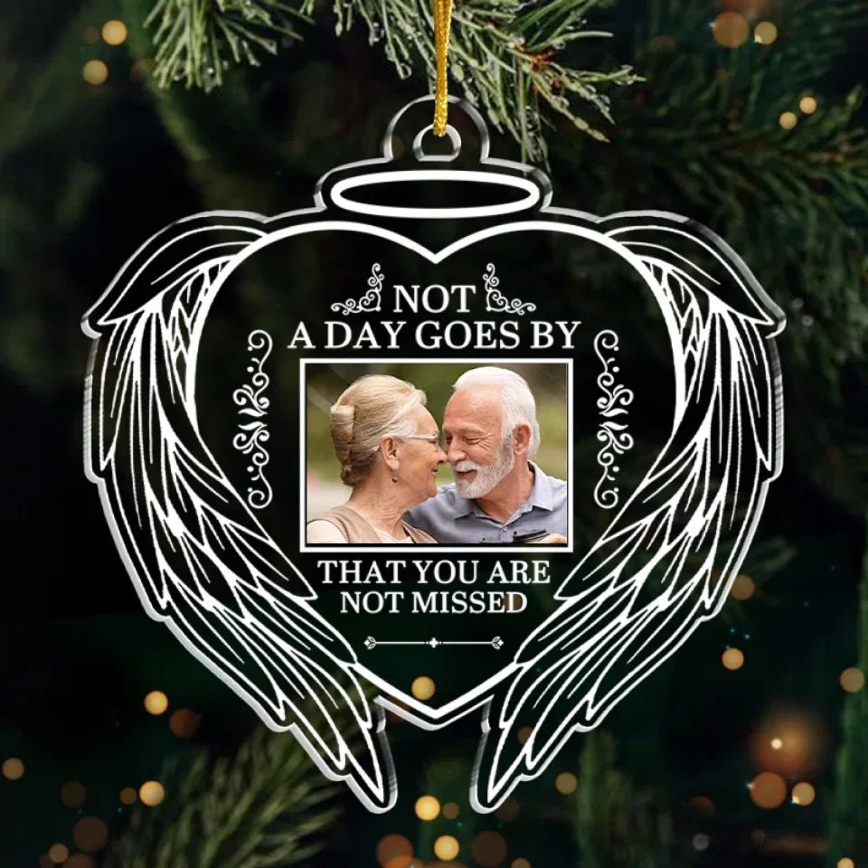 Custom Photo Although You Cannot See Us We Are Always With You - Memorial Personalized Custom Ornament - Acrylic Heart Shaped - Sympathy Gift For Family Members 684580 - DiyGiftly